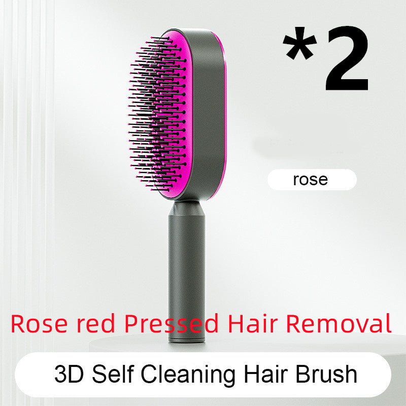Self Cleaning Hair Brush For Women One-key Cleaning Hair Loss Airbag Massage Scalp Comb Anti-Static Hairbrush - 𝓢𝓱𝓸𝓹𝓵𝓮𝓬𝔂
