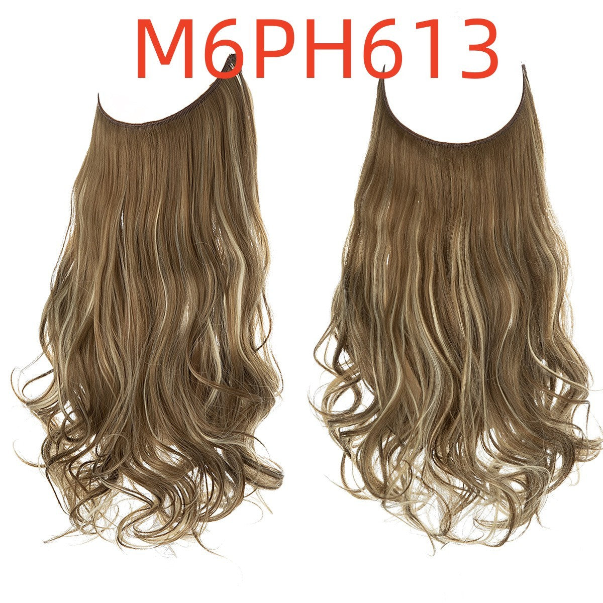 Wig Female Fish Line Type Long Curly Hair Chemical Fiber Extension Piece Matte High Temperature Silk Fish Silk Thread Wig Piece - 𝓢𝓱𝓸𝓹𝓵𝓮𝓬𝔂