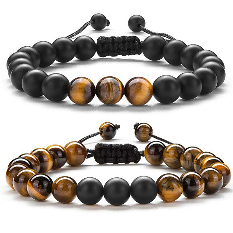 Tiger Eye Couple Bracelets Matte Black Agate Beads Bracelet - 𝓢𝓱𝓸𝓹𝓵𝓮𝓬𝔂