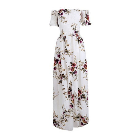 Boho style long dress women Off shoulder beach summer dresses - 𝓢𝓱𝓸𝓹𝓵𝓮𝓬𝔂