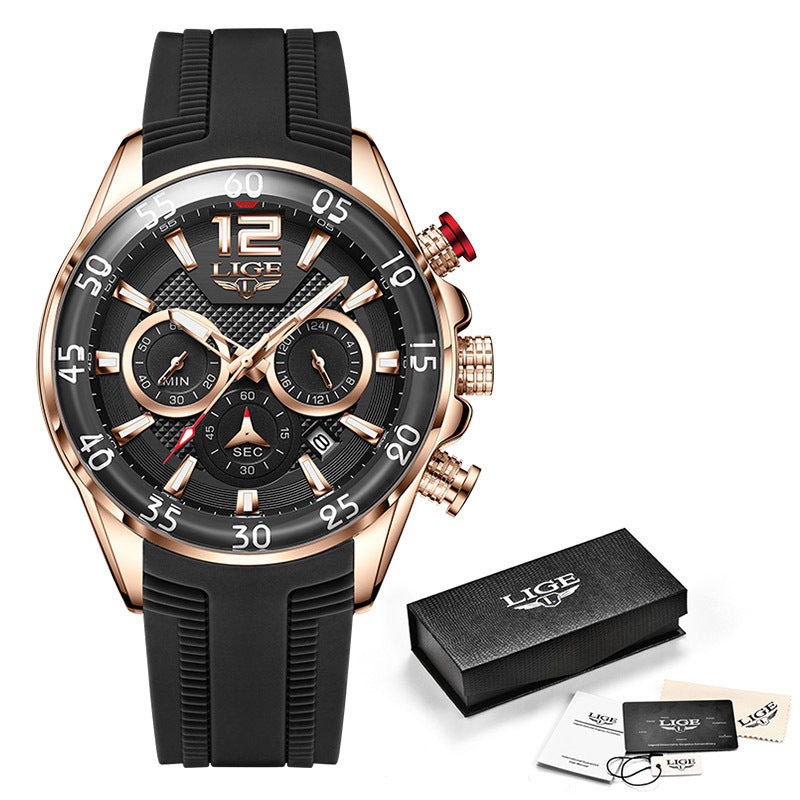 Quartz Men's Waterproof Watch Multi-function - 𝓢𝓱𝓸𝓹𝓵𝓮𝓬𝔂