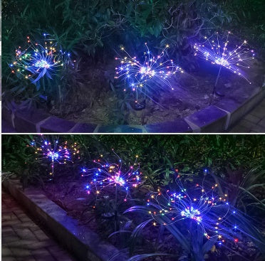 New Ground Plug Solar Fireworks Light LED Light String Copper Wire Outdoor Garden Decoration Star Lights Christmas Lights - 𝓢𝓱𝓸𝓹𝓵𝓮𝓬𝔂
