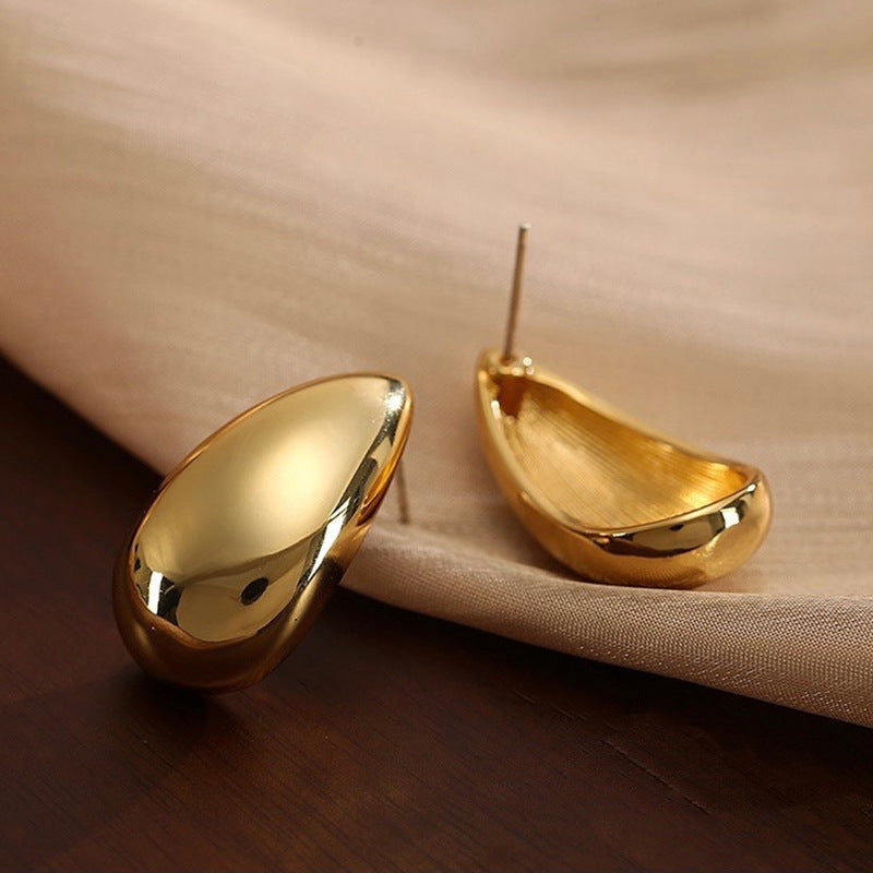Metal Texture High-grade Earrings Golden Water Drop - 𝓢𝓱𝓸𝓹𝓵𝓮𝓬𝔂