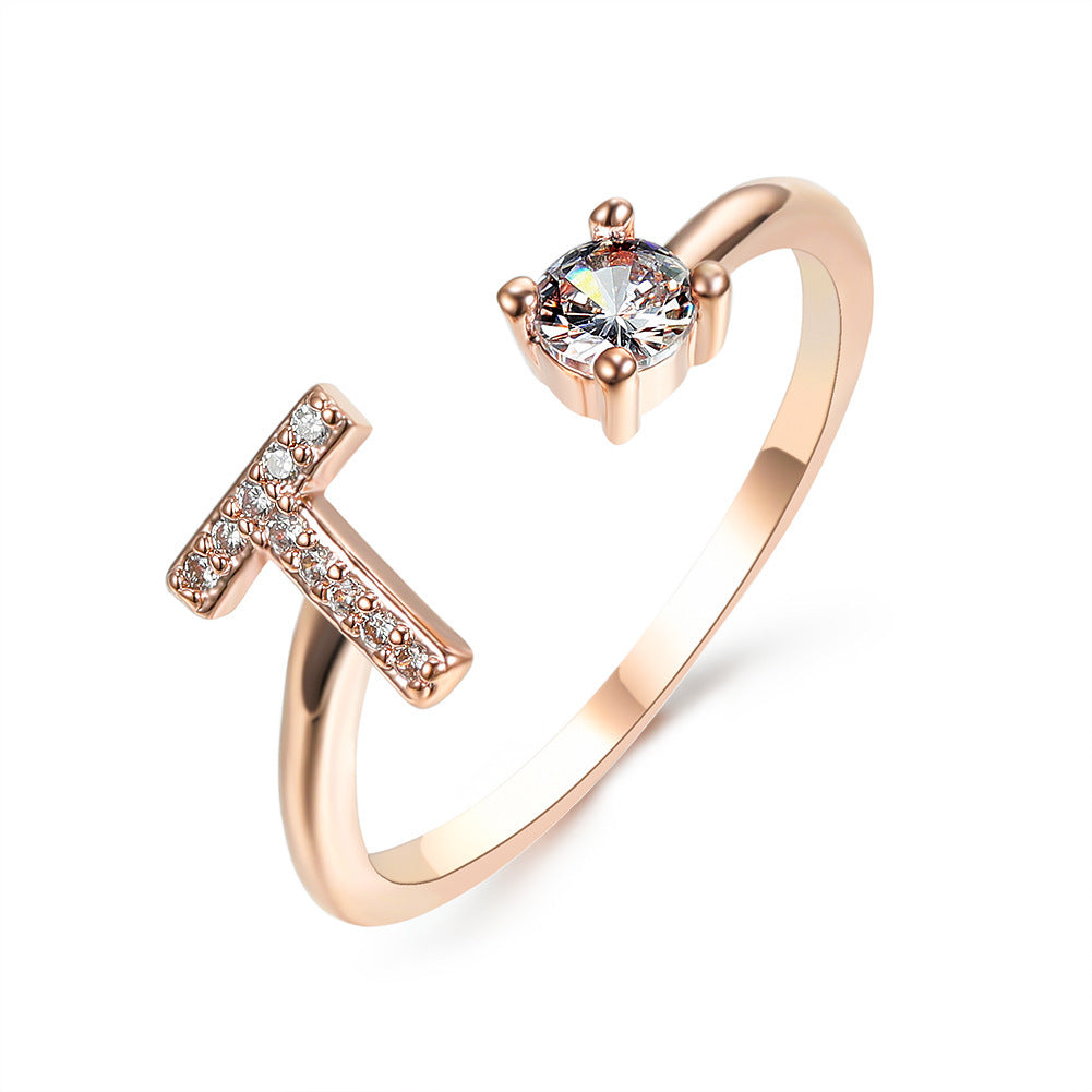 New Design Adjustable 26 Initial Letter Ring Fashion Jewelry For Women Simple Elegant Jewelry - 𝓢𝓱𝓸𝓹𝓵𝓮𝓬𝔂