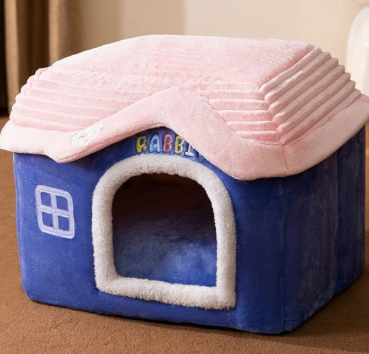 Foldable Dog House Pet Cat Bed Winter Dog Villa Sleep Kennel Removable Nest Warm Enclosed Cave Sofa Pets Supplies - 𝓢𝓱𝓸𝓹𝓵𝓮𝓬𝔂