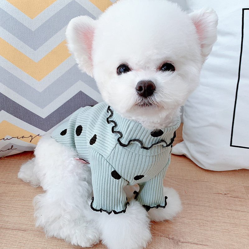 Dot turtleneck dog bottoming shirt - 𝓢𝓱𝓸𝓹𝓵𝓮𝓬𝔂