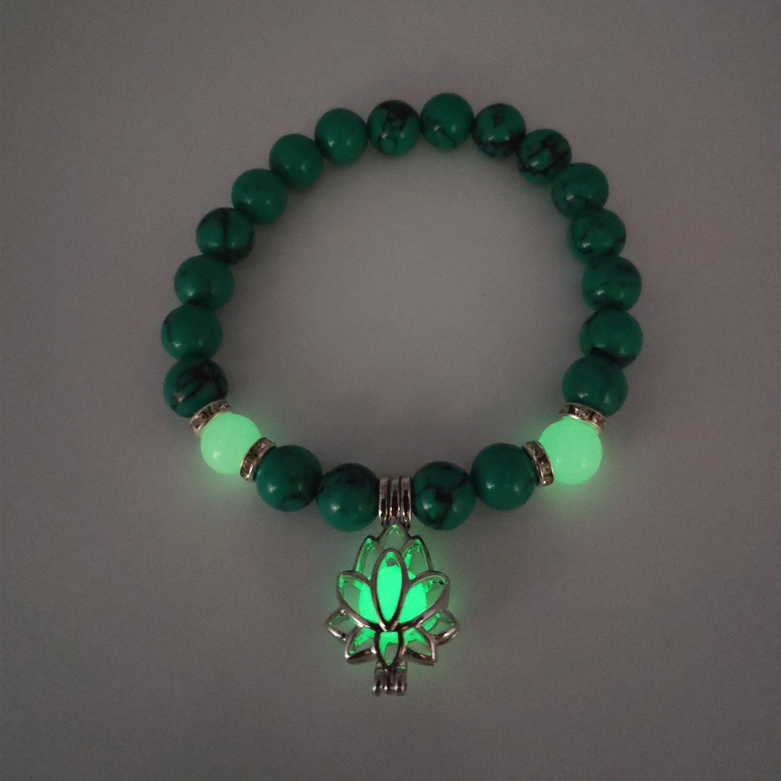 Energy Luminous Lotus Natural Stone Bracelet Yoga Healing Luminous Glow In The Dark Charm Beads Bracelet For Men Women Prayer Buddhism - 𝓢𝓱𝓸𝓹𝓵𝓮𝓬𝔂