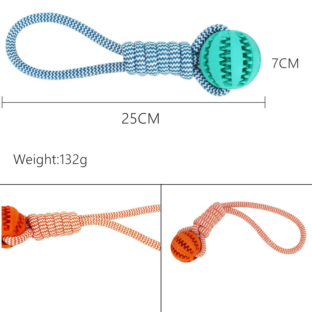 Dog Toys Balls Interactive Treat Rope Rubber Leaking Balls For Small Medium Dogs Chewing Bite Resistant Pet Tooth Cleaning - 𝓢𝓱𝓸𝓹𝓵𝓮𝓬𝔂