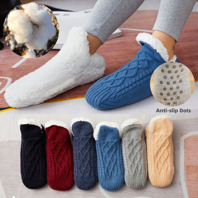 Winter Woolen Socks Women Thicken Warm Home Bedroom Socks Slippers Men Non-slip Foot Warmer Snow Socks Calcetines Mujer - 𝓢𝓱𝓸𝓹𝓵𝓮𝓬𝔂