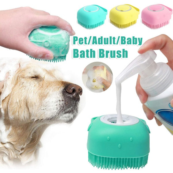 Silicone Dog Bath Massage Gloves Brush Pet Cat Bathroom Cleaning Tool Comb Brush For Dog Can Pour Shampoo Dog Grooming Supplies - 𝓢𝓱𝓸𝓹𝓵𝓮𝓬𝔂