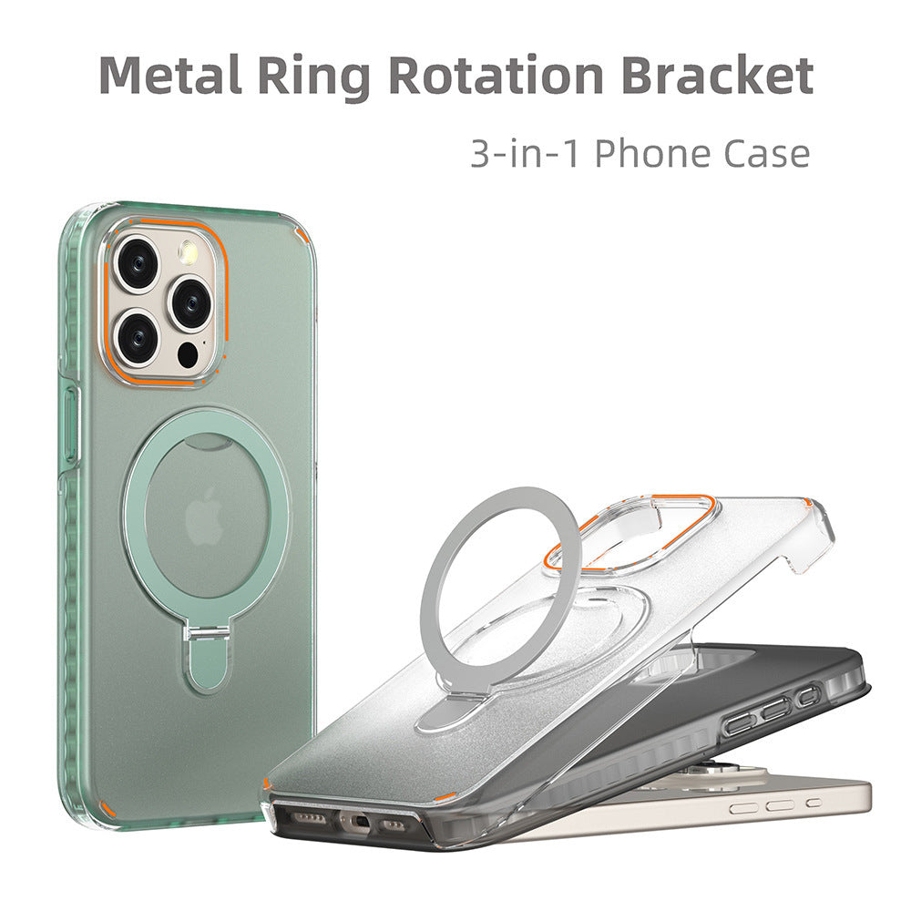 New Colorful Magnetic Bracket Phone Case With Holder Stand Cover For Magesafe Magnetic Transparent Wireless Charge Case For Phone - 𝓢𝓱𝓸𝓹𝓵𝓮𝓬𝔂