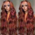 Front Lace Wig Red Long Curly Hair Big Wave - 𝓢𝓱𝓸𝓹𝓵𝓮𝓬𝔂