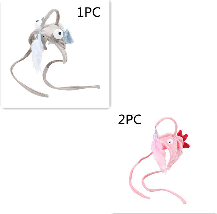 New Head Wearing Feather Funny Cat Stick Funny Cat Toy Stick Gray Big Eye Pet Toys Pet Products - 𝓢𝓱𝓸𝓹𝓵𝓮𝓬𝔂