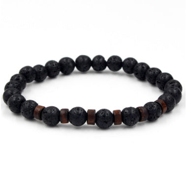 Personality Men's Black Volcanic Stone Bracelet - 𝓢𝓱𝓸𝓹𝓵𝓮𝓬𝔂