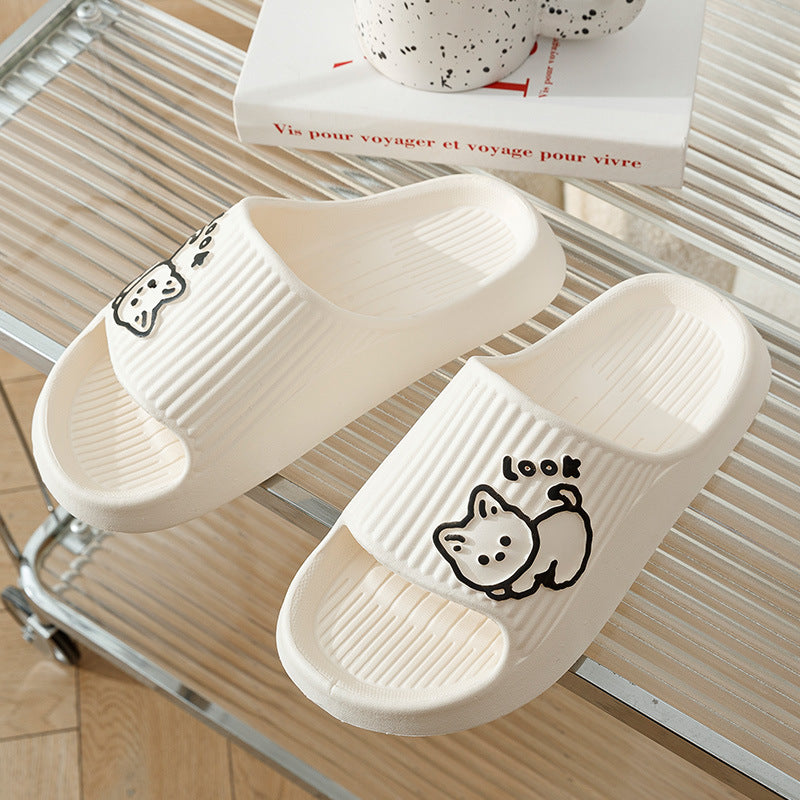 Cute Cat Slippers Summer Women Home Shoes Bath Thick Platform Non-Slip Slides Indoor Outdoor - 𝓢𝓱𝓸𝓹𝓵𝓮𝓬𝔂