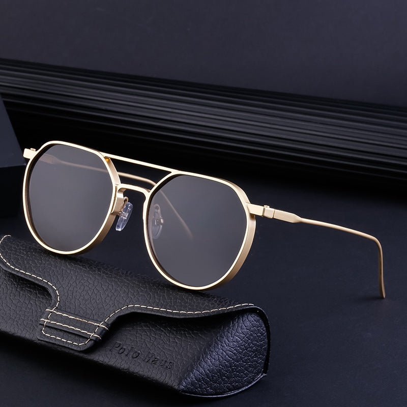 Men's Metal Double Beam Vintage Round Frame Sunglasses - 𝓢𝓱𝓸𝓹𝓵𝓮𝓬𝔂