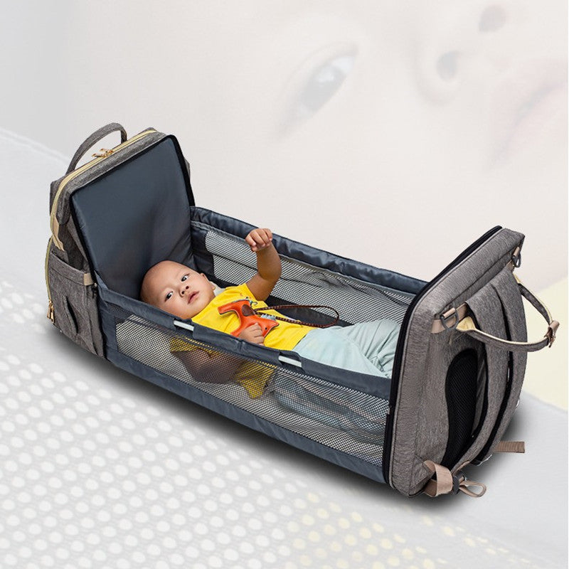 USB Charging Version Mommy Bed Backpack Folding Large Capacity Multi-function - 𝓢𝓱𝓸𝓹𝓵𝓮𝓬𝔂