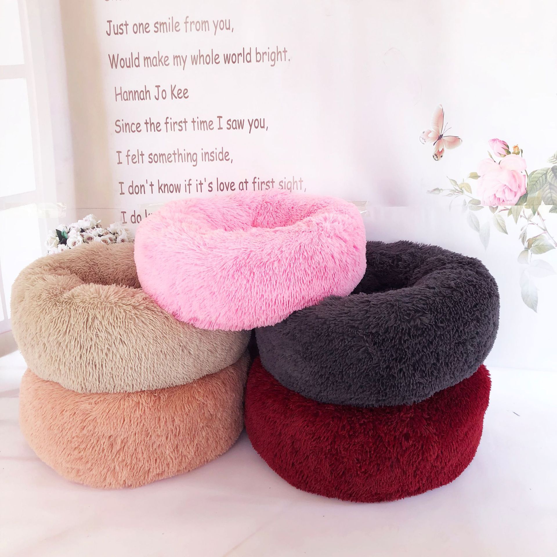 Dog Beds For Small Dogs Round Plush Cat Litter Kennel Pet Nest Mat Puppy Beds - 𝓢𝓱𝓸𝓹𝓵𝓮𝓬𝔂