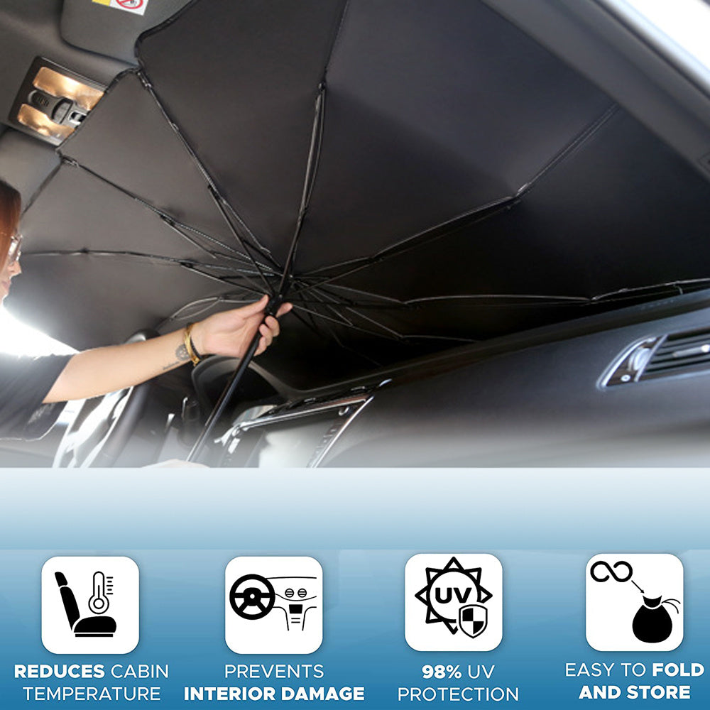 Foldable Car Windshield Sun Shade Umbrella UV Protection Heat Insulation Parasol Auto Front Window Cover Interior Protector Summer Gadgets - 𝓢𝓱𝓸𝓹𝓵𝓮𝓬𝔂