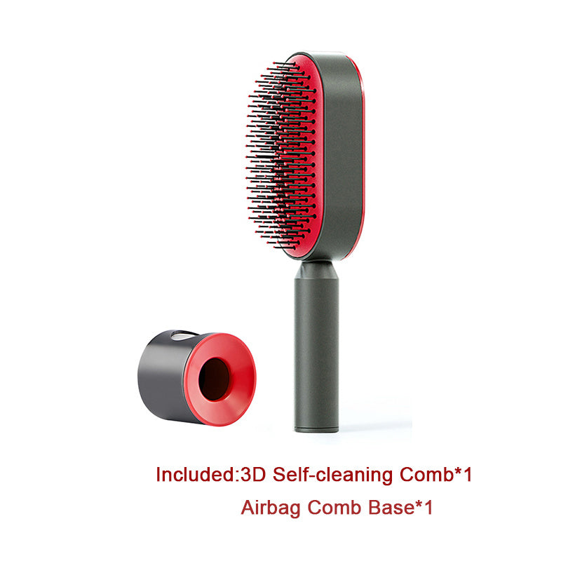 Self Cleaning Hair Brush For Women One-key Cleaning Hair Loss Airbag Massage Scalp Comb Anti-Static Hairbrush - 𝓢𝓱𝓸𝓹𝓵𝓮𝓬𝔂