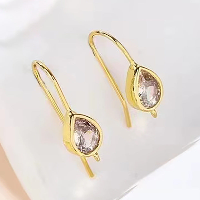 Minimalist Water Drop Zircon Ear Hook Accessories DIY Copper Plating - 𝓢𝓱𝓸𝓹𝓵𝓮𝓬𝔂