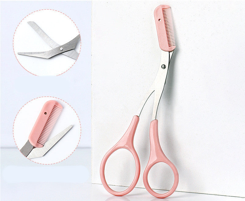 Eyebrow Trimming Knife With Comb Curved Moon Small Beauty Supplies Gadgets - 𝓢𝓱𝓸𝓹𝓵𝓮𝓬𝔂