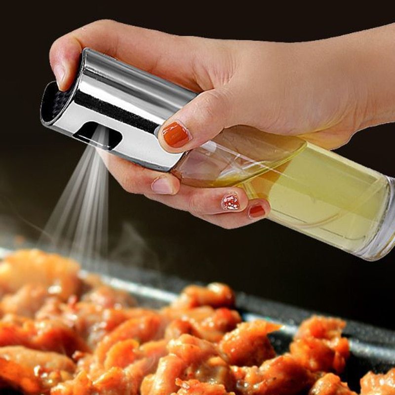 BBQ Healthy Kitchen Cooking Oil Vinegar Spray Bottle Push Type Oil Spray BottlePump Oil Tank Leakproof BBQ Sprayer BBQ Tools Kitchen Gadgets - 𝓢𝓱𝓸𝓹𝓵𝓮𝓬𝔂