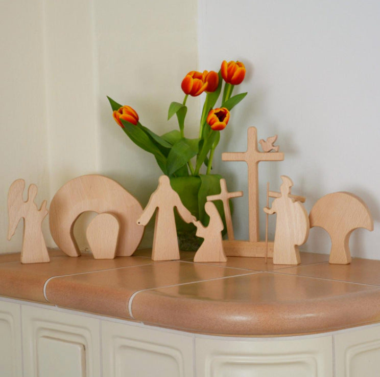 Easter Scene Wooden Decoration - 𝓢𝓱𝓸𝓹𝓵𝓮𝓬𝔂