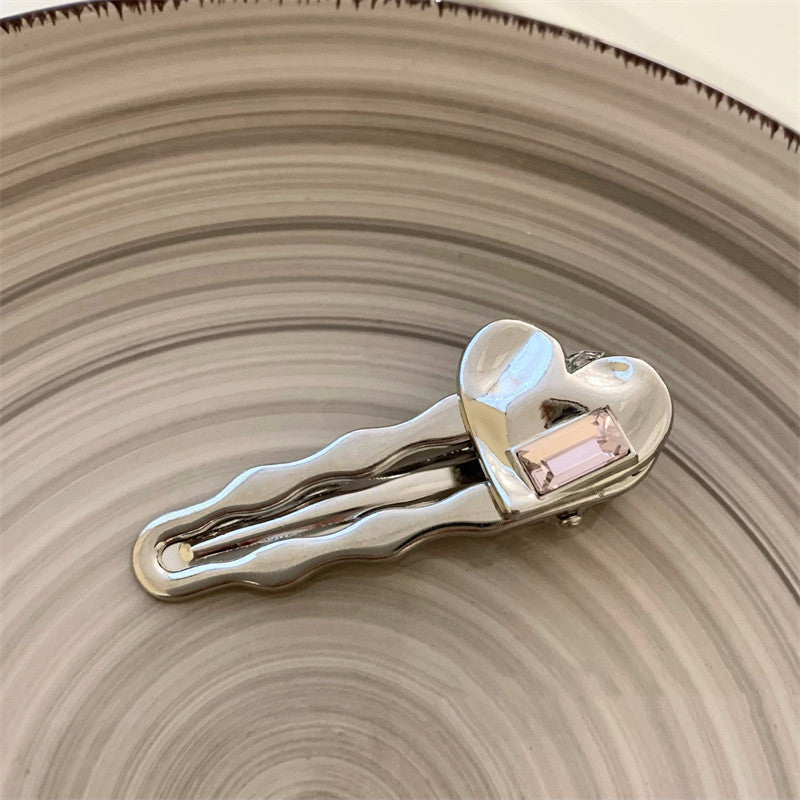 White Love Crystal Duckbill Clip Female Temperament - 𝓢𝓱𝓸𝓹𝓵𝓮𝓬𝔂