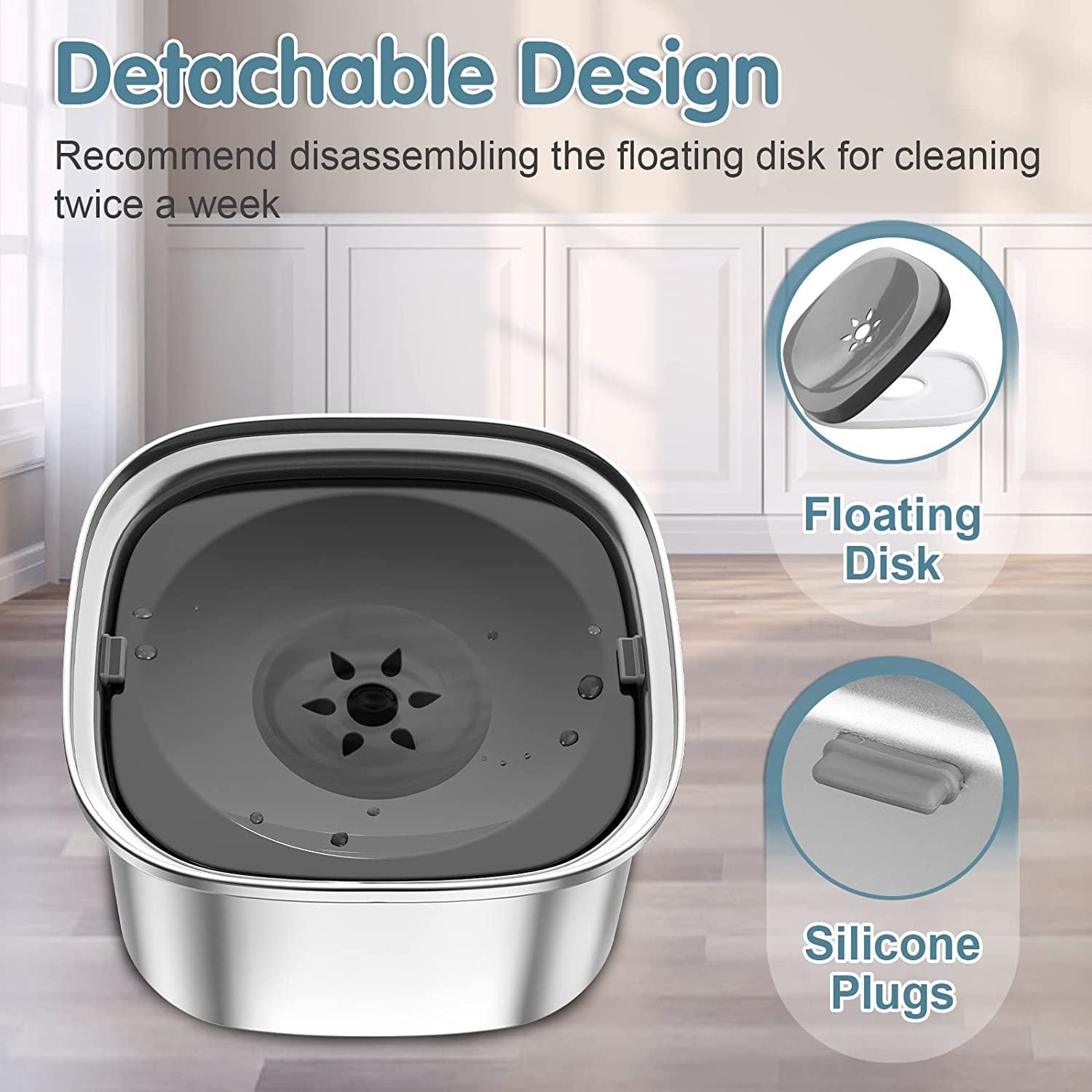 Pet Stainless Steel Water Bowl Large Capacity Floating - 𝓢𝓱𝓸𝓹𝓵𝓮𝓬𝔂