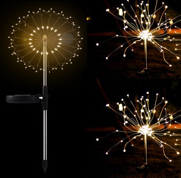 New Ground Plug Solar Fireworks Light LED Light String Copper Wire Outdoor Garden Decoration Star Lights Christmas Lights - 𝓢𝓱𝓸𝓹𝓵𝓮𝓬𝔂