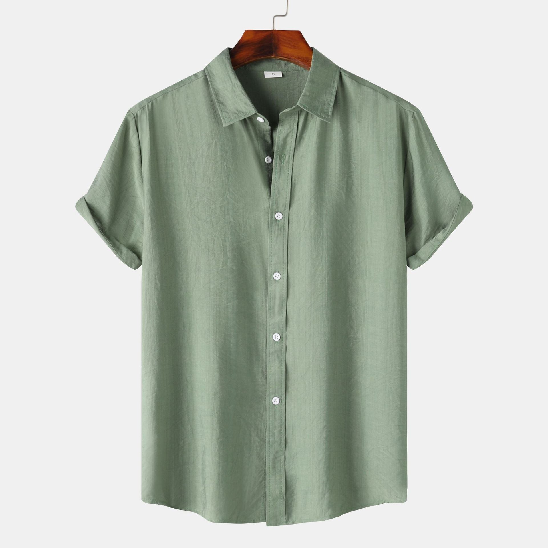 Teenagers Solid Color Short-sleeved Lapel Shirt Top - 𝓢𝓱𝓸𝓹𝓵𝓮𝓬𝔂