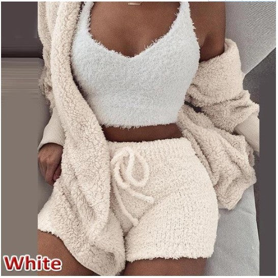 3 Pieces Of Fashionable Ladies Plush Home Clothes - 𝓢𝓱𝓸𝓹𝓵𝓮𝓬𝔂