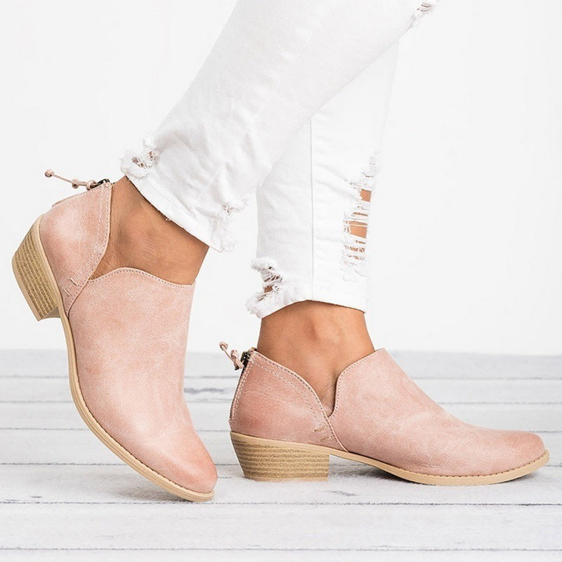 Autumn Women Shoes Retro High Heel Ankle Boots - 𝓢𝓱𝓸𝓹𝓵𝓮𝓬𝔂