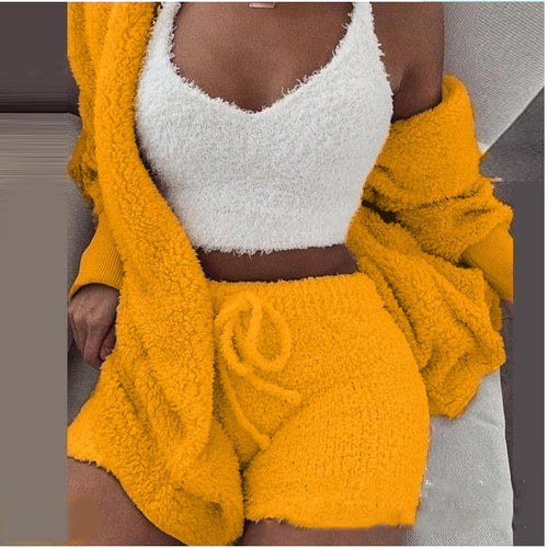 3 Pieces Of Fashionable Ladies Plush Home Clothes - 𝓢𝓱𝓸𝓹𝓵𝓮𝓬𝔂