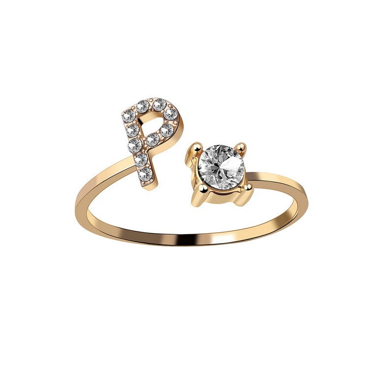 New Design Adjustable 26 Initial Letter Ring Fashion Jewelry For Women Simple Elegant Jewelry - 𝓢𝓱𝓸𝓹𝓵𝓮𝓬𝔂