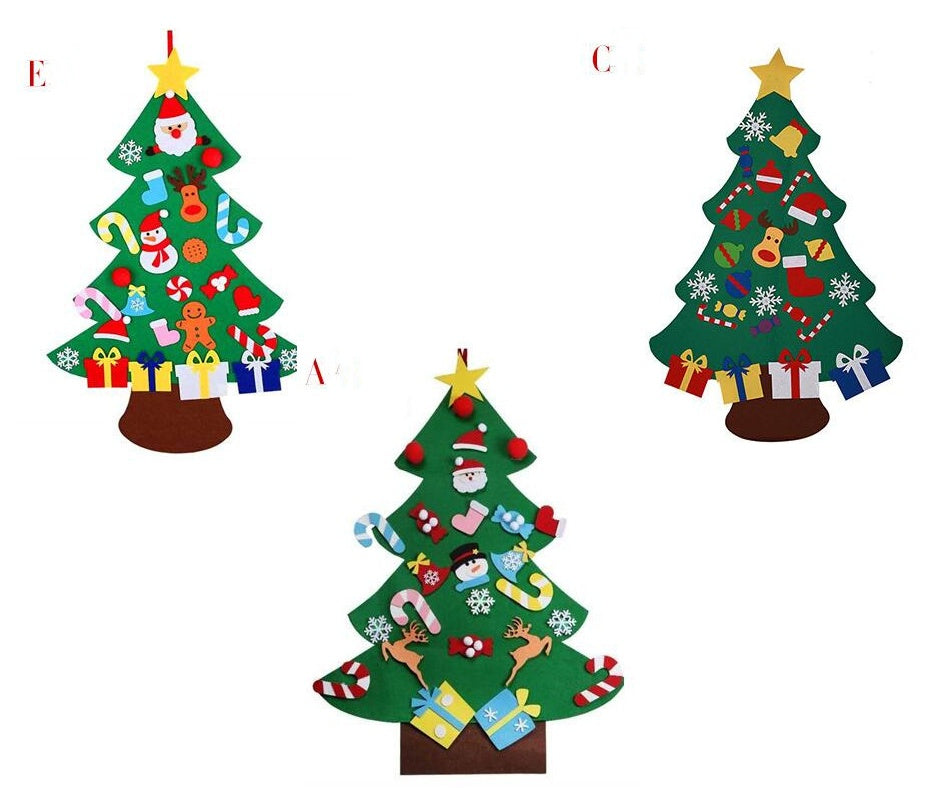 DIY Felt Christmas Tree New Year Toddler Kids Handmade Gift Toys Door Wall Hanging Ornaments Holiday Party Home Decor Set - 𝓢𝓱𝓸𝓹𝓵𝓮𝓬𝔂