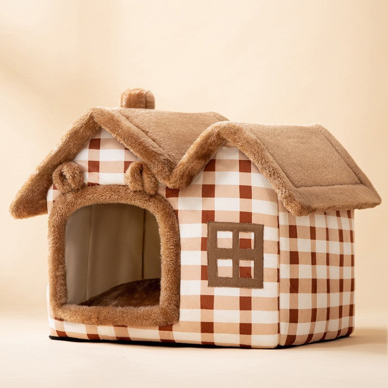 Foldable Dog House Pet Cat Bed Winter Dog Villa Sleep Kennel Removable Nest Warm Enclosed Cave Sofa Pets Supplies - 𝓢𝓱𝓸𝓹𝓵𝓮𝓬𝔂