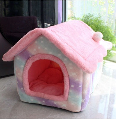 Foldable Dog House Pet Cat Bed Winter Dog Villa Sleep Kennel Removable Nest Warm Enclosed Cave Sofa Pets Supplies - 𝓢𝓱𝓸𝓹𝓵𝓮𝓬𝔂