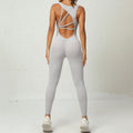 Yoga Jumpsuit V-shaped Back Design Sleeveless Fitness Running Sportswear Stretch Tights Pants For Womens Clothing - 𝓢𝓱𝓸𝓹𝓵𝓮𝓬𝔂