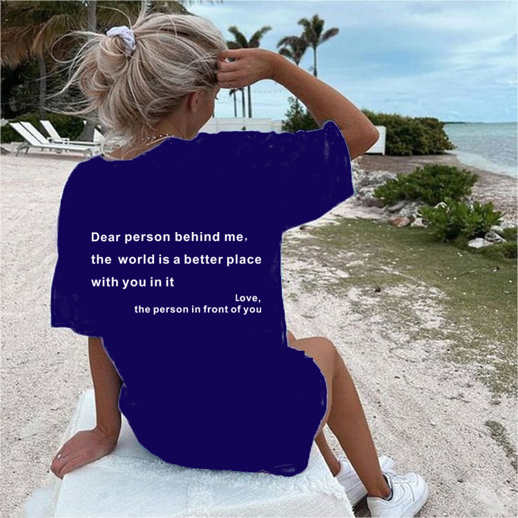New Fashion Womens Letter T-Shirt Round Neck Short Sleeve Slogan Tee Top - 𝓢𝓱𝓸𝓹𝓵𝓮𝓬𝔂