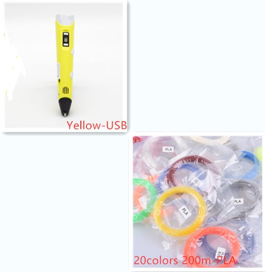 3D print pen 3D pen two generation graffiti 3D stereoscopic paintbrush children puzzle painting toys - 𝓢𝓱𝓸𝓹𝓵𝓮𝓬𝔂