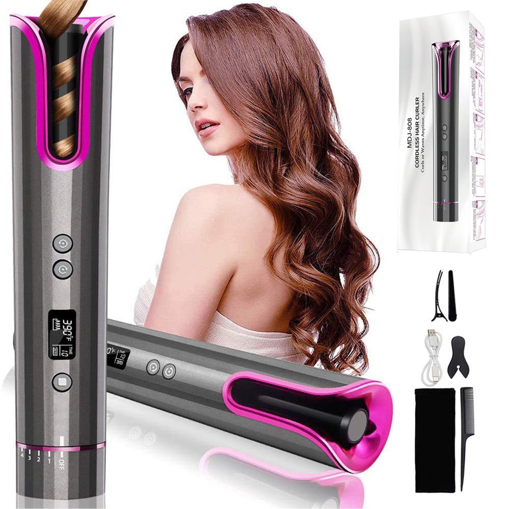Automatic Hair Curler USB Cordless Wireless Auto Ceramic Curling Iron Hair Waver T Waves Iron Curling Wand Air Curler - 𝓢𝓱𝓸𝓹𝓵𝓮𝓬𝔂