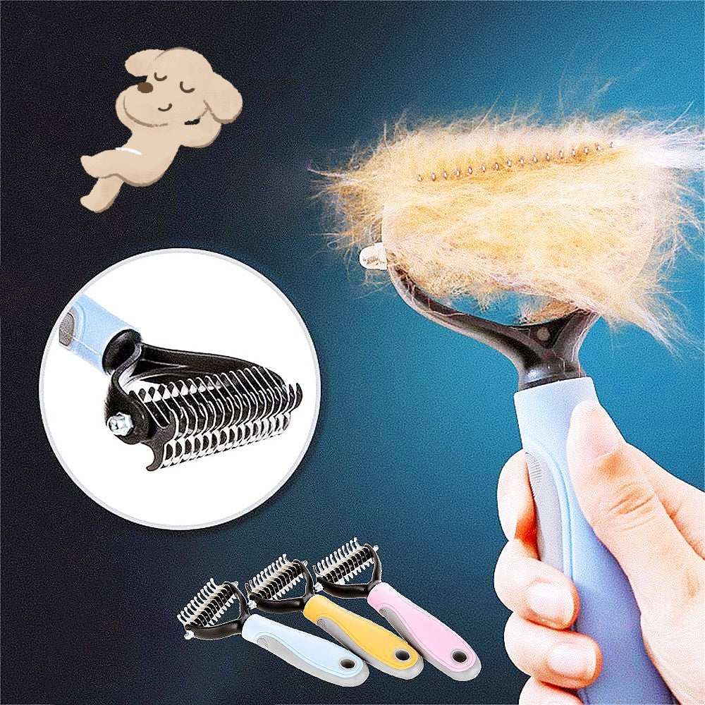 Stainless Double-sided Pet Brush Hair Removal Comb Grooming Dematting Dog Grooming Shedding Tools - 𝓢𝓱𝓸𝓹𝓵𝓮𝓬𝔂