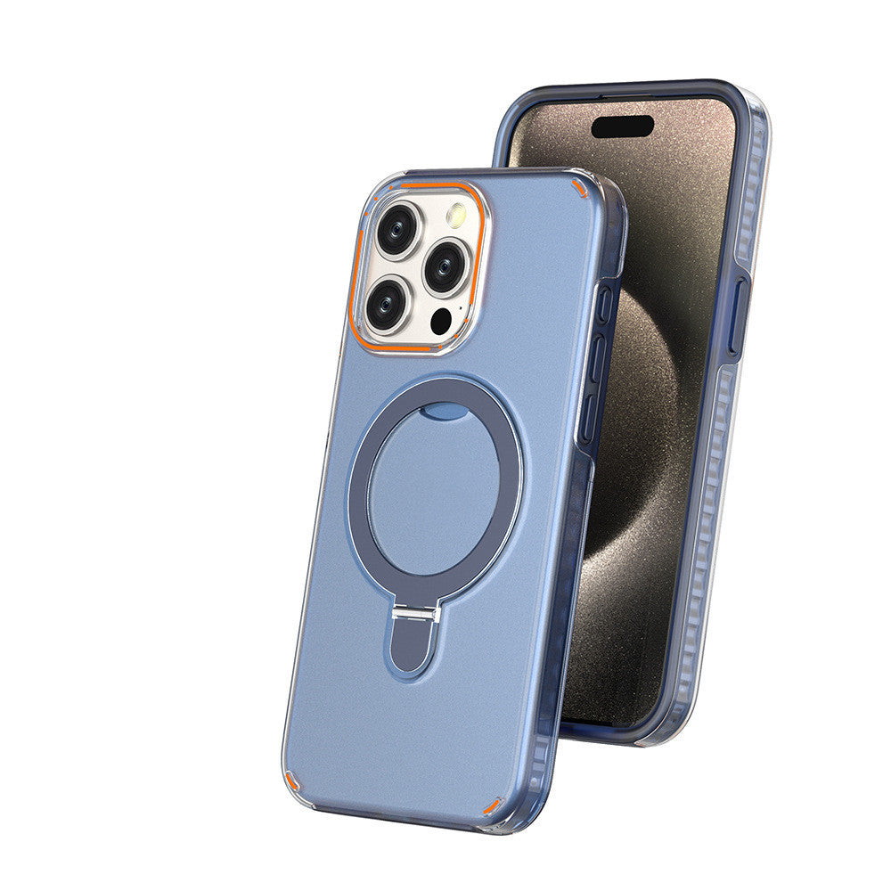 New Colorful Magnetic Bracket Phone Case With Holder Stand Cover For Magesafe Magnetic Transparent Wireless Charge Case For Phone - 𝓢𝓱𝓸𝓹𝓵𝓮𝓬𝔂
