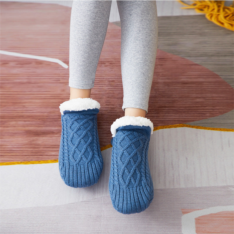 Winter Woolen Socks Women Thicken Warm Home Bedroom Socks Slippers Men Non-slip Foot Warmer Snow Socks Calcetines Mujer - 𝓢𝓱𝓸𝓹𝓵𝓮𝓬𝔂