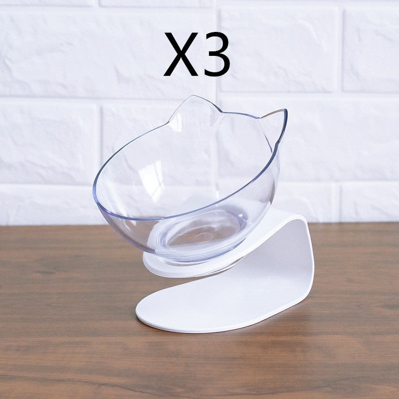 Non Slip Double Cat Bowl With Raised Stand Pet Food Cat Feeder Protect Cervical Vertebra Dog Bowl Transparent Pet Products - 𝓢𝓱𝓸𝓹𝓵𝓮𝓬𝔂