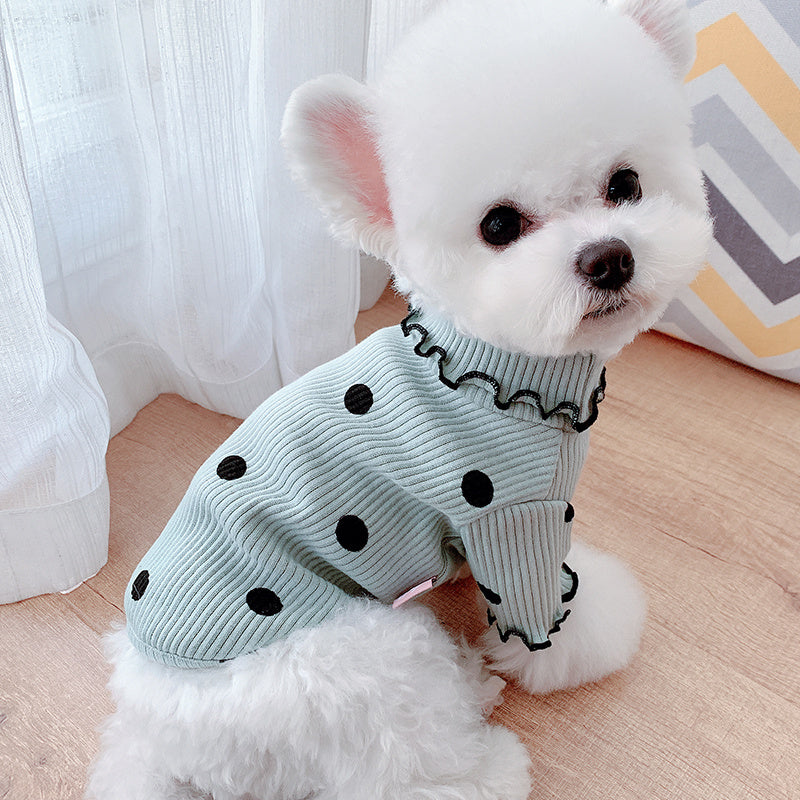 Dot turtleneck dog bottoming shirt - 𝓢𝓱𝓸𝓹𝓵𝓮𝓬𝔂