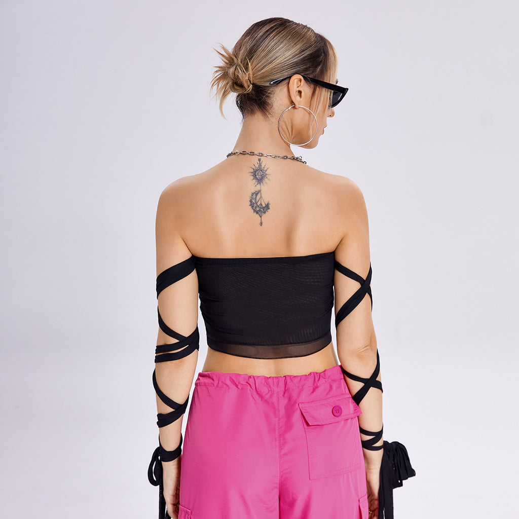 2023 New Style Womens Elastic Cross Arm Solid Color Straps Tank Top Casual Summer Ladies Slim Top - 𝓢𝓱𝓸𝓹𝓵𝓮𝓬𝔂