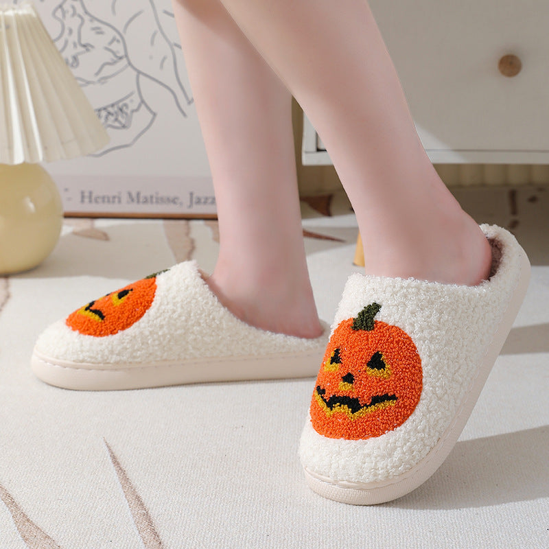 Halloween Pumpkin Cartoon Slippers Warm Winter Slippers Men And Women Couples Indoor House Shoes - 𝓢𝓱𝓸𝓹𝓵𝓮𝓬𝔂